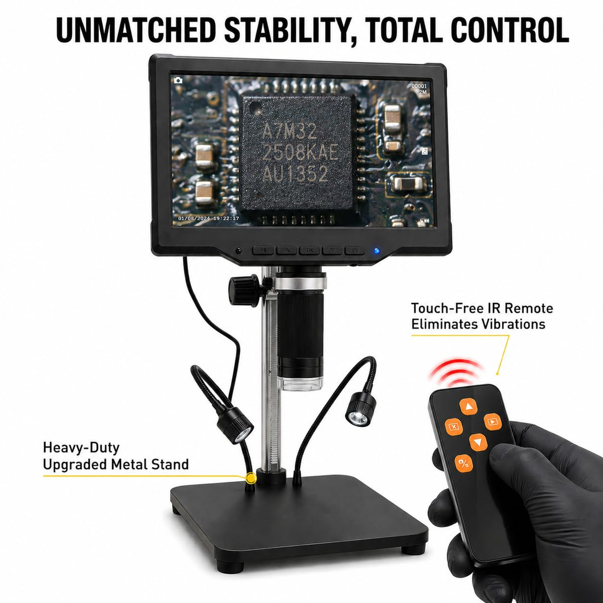 Aikokkl remote control enables hands-free photo and video capture during work.
