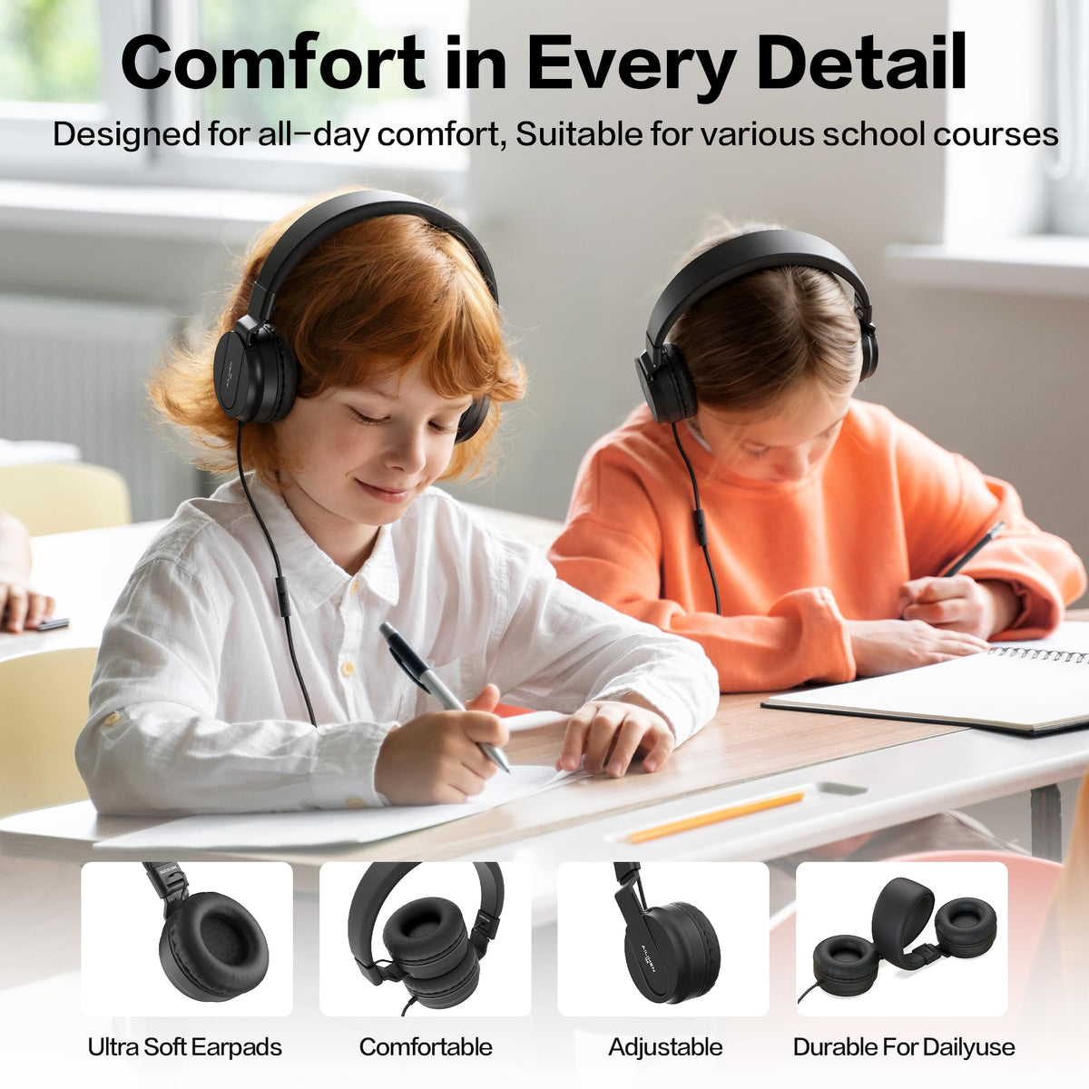 AILIHEN standard 3.5mm cable works with Chromebooks and tablets