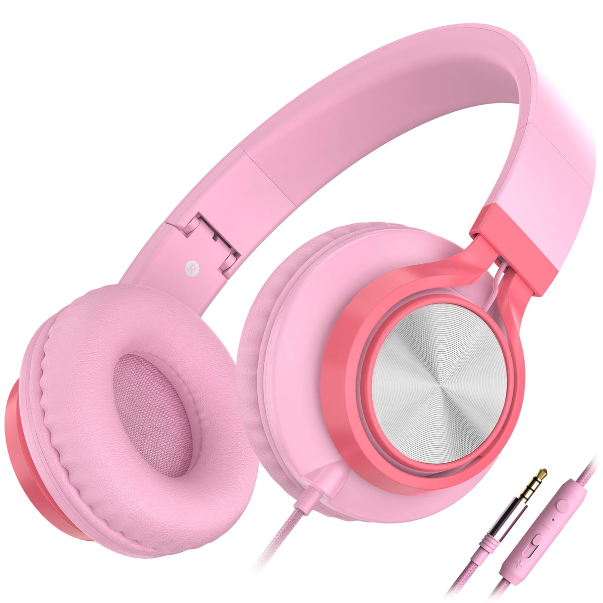 AILIHEN C8 pink folded headphones for compact travel and easy packing.