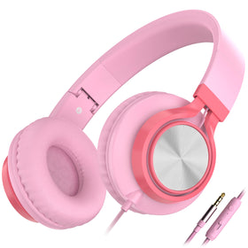AILIHEN C8 pink folded headphones for compact travel and easy packing.