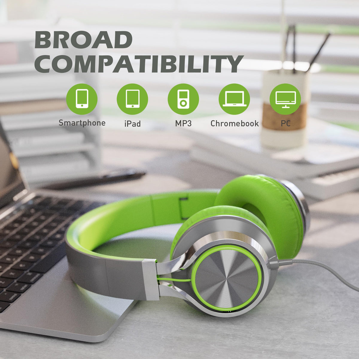 AILIHEN C8 compatible with phones, laptops, Chromebooks, and tablets for schooling and travel.