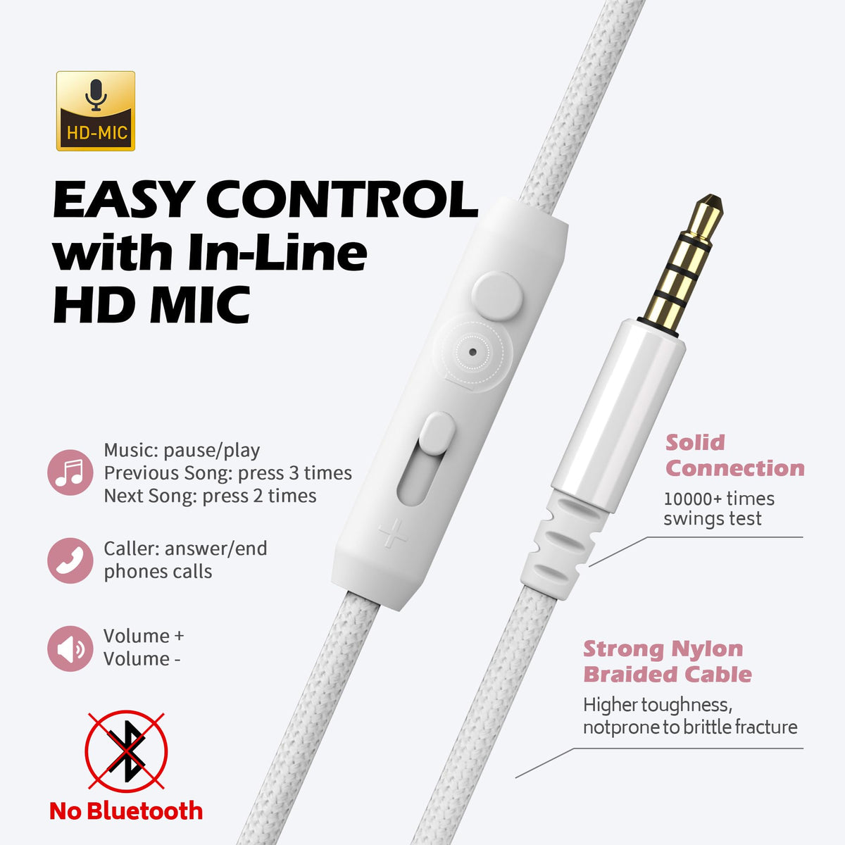 AILIHEN C8 inline mic and volume control pictured for hands-free calls