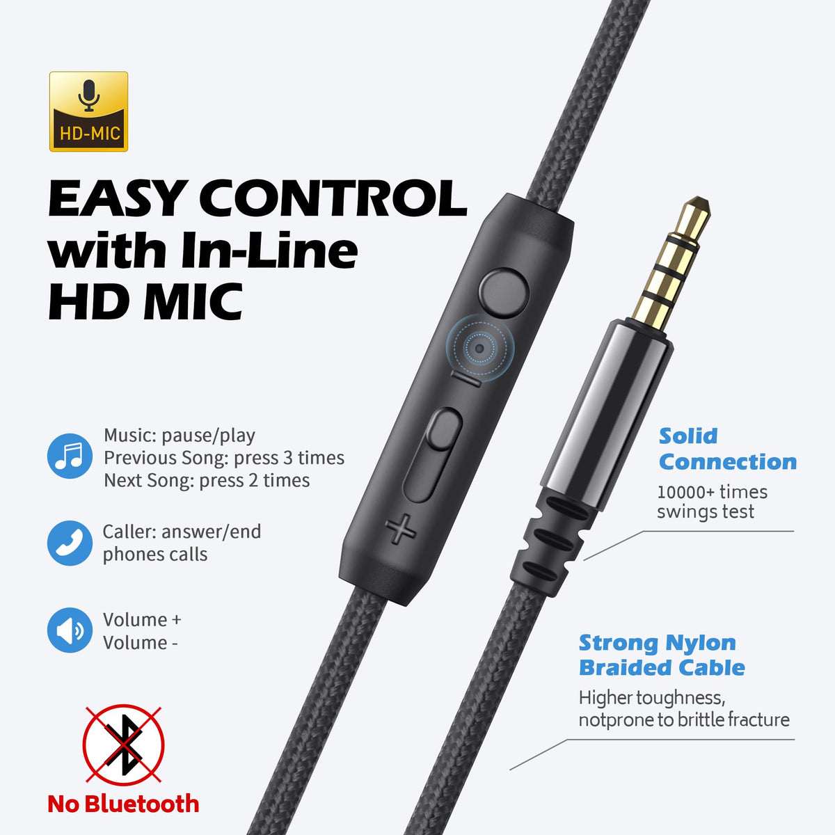 AILIHEN C8 braided 59-inch cable resists tangles for daily use