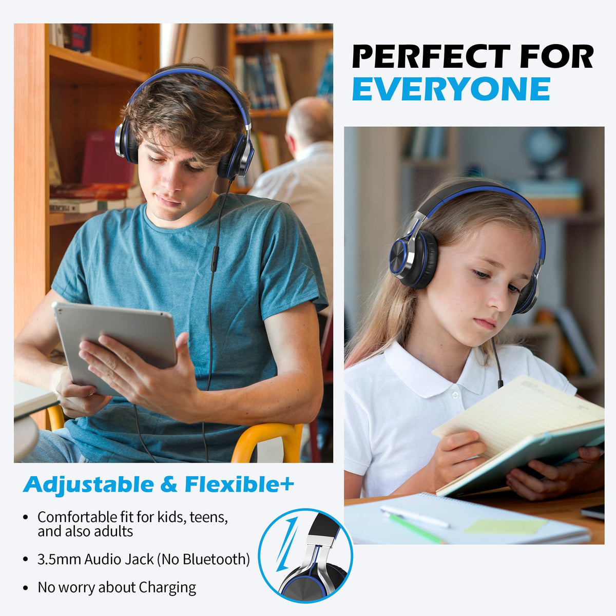 AILIHEN C8 on-ear design provides comfortable fit for long study sessions