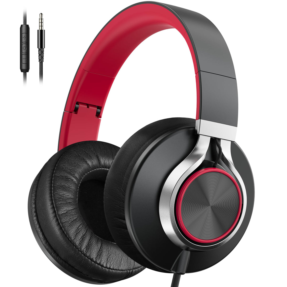 AILIHEN C90 front view showing red over-ear design and comfort