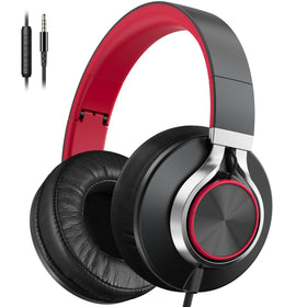 AILIHEN C90 front view showing red over-ear design and comfort