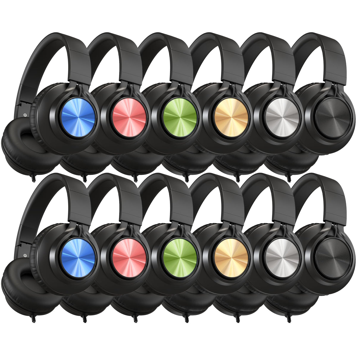 AILIHEN classroom headphones 12-pack with color variety for classroom distribution