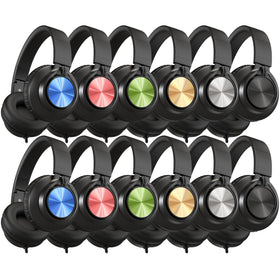 AILIHEN classroom headphones 12-pack with color variety for classroom distribution
