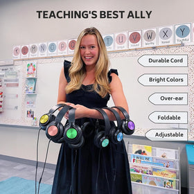 AILIHEN classroom headphones built-in microphone supports interactive learning