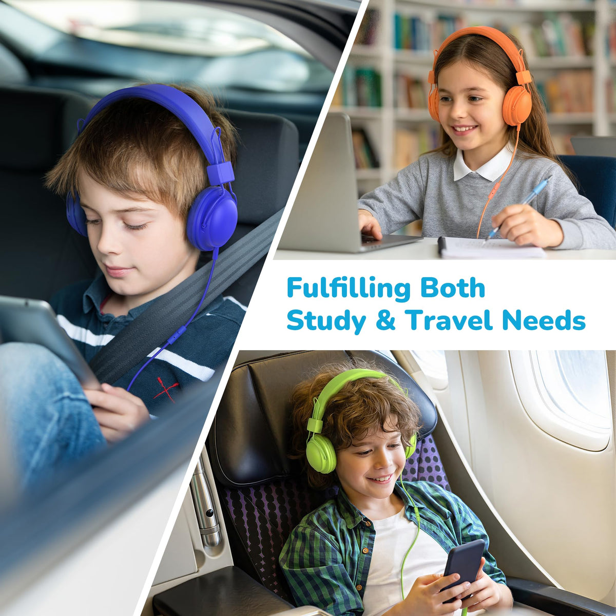 AILIHEN five color-coded headsets with name stickers applied, simplifies student identification