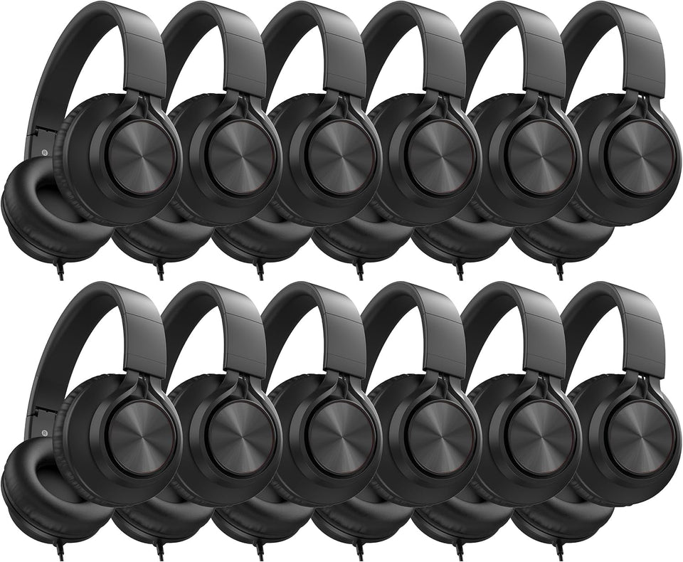 AILIHEN 12-pack front packaging showing bulk headsets and brand durability