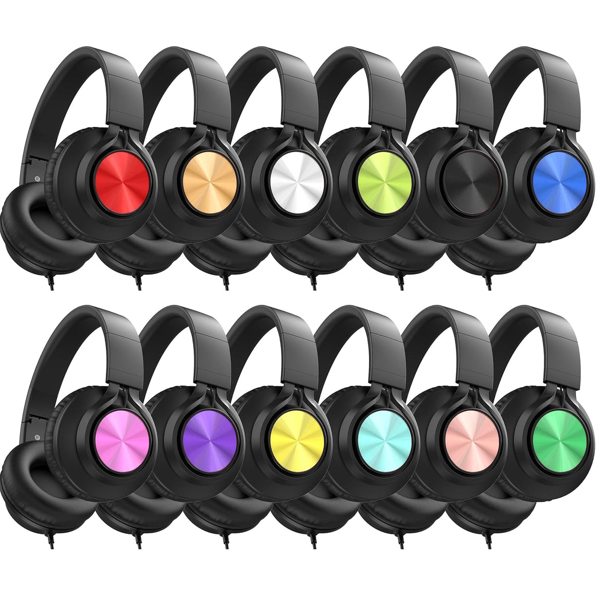 AILIHEN headphones in multicolor foldable design ideal for classroom storage