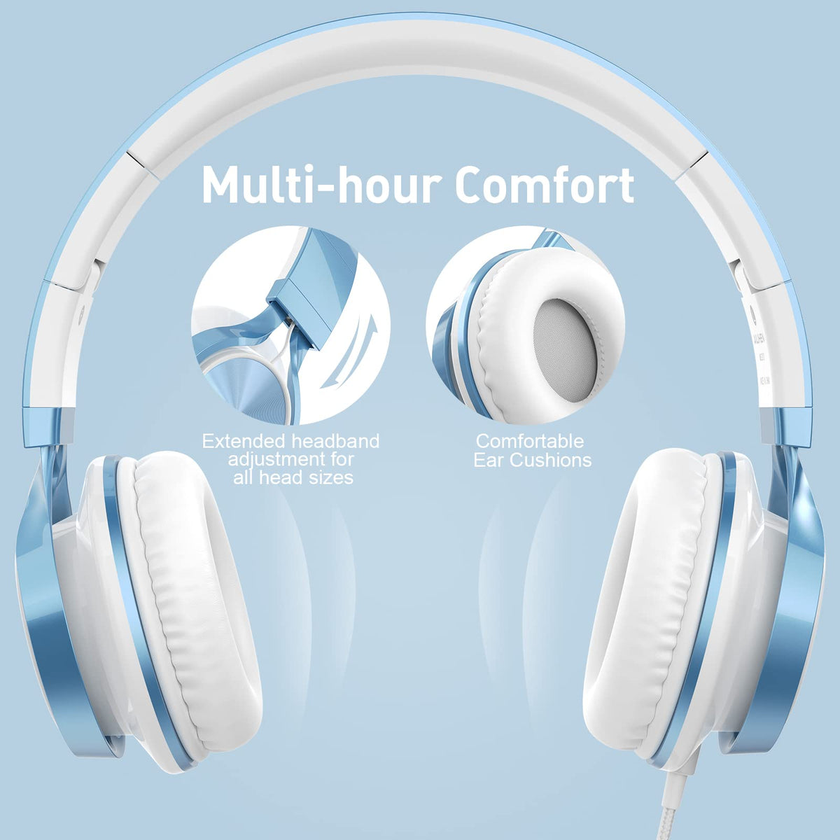 AILIHEN Headphones nylon cable resists tangles for durability