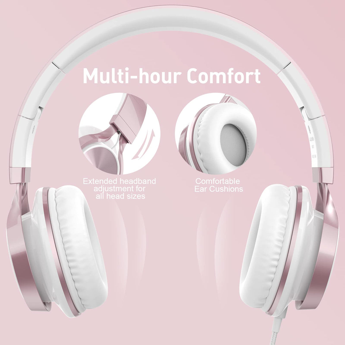 AILIHEN on-ear design offers comfortable listening during study.