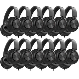 AILIHEN over-ear classroom headphones, durable for daily 12-pack bulk use