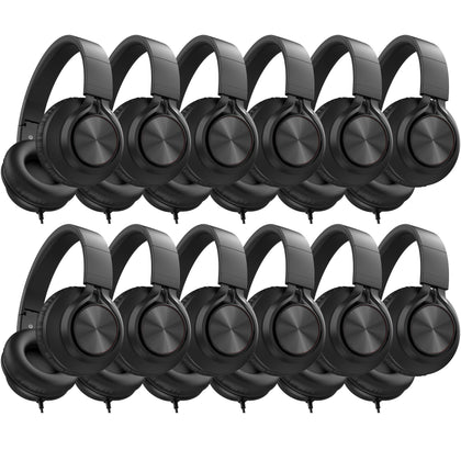 AILIHEN over-ear classroom headphones, durable for daily 12-pack bulk use