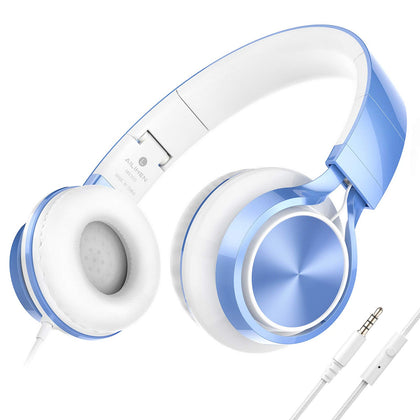 AILIHEN Kids Headphones blue foldable for lightweight school listening