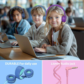 AILIHEN kids headphones built-in mic and 93dB limit for safe listening