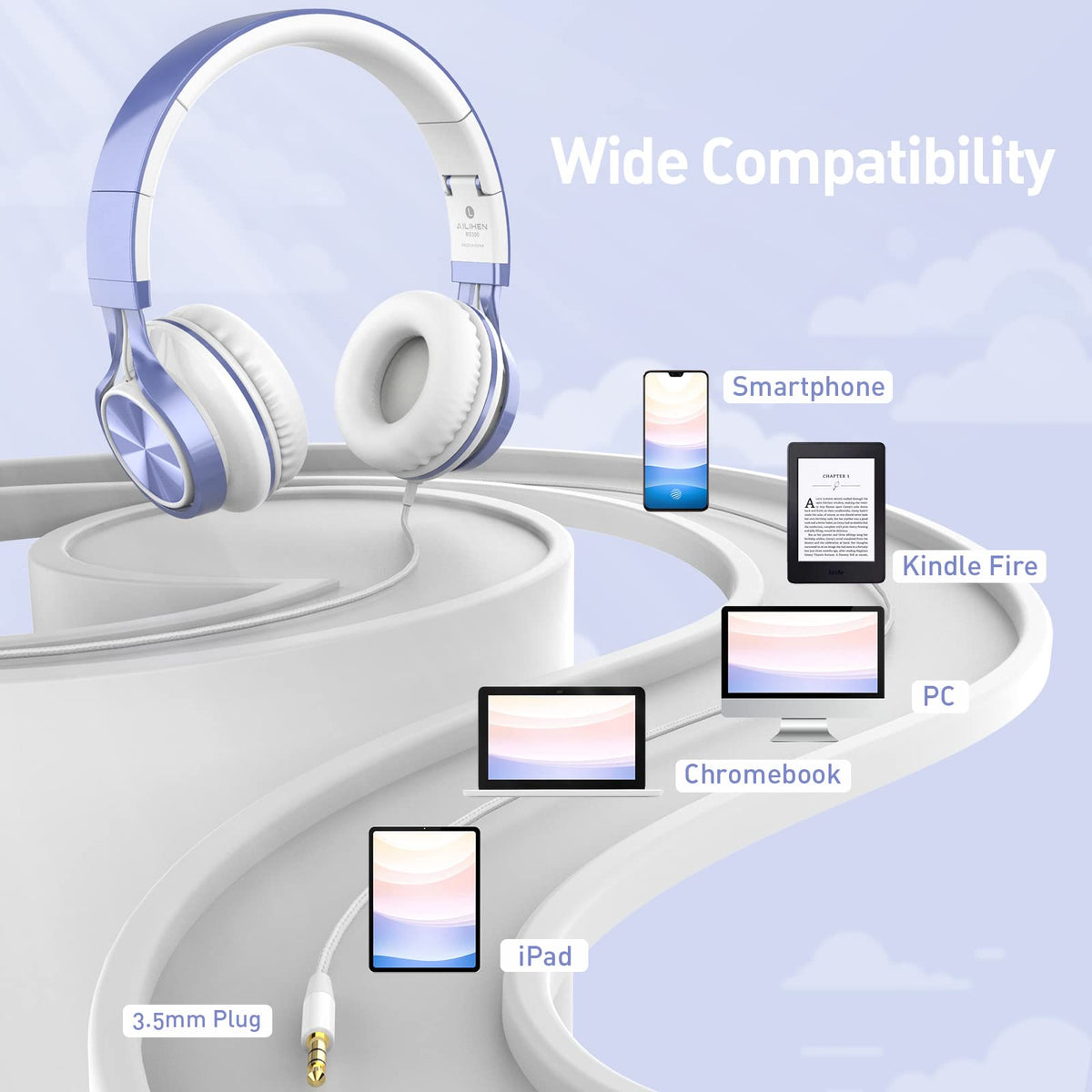 AILIHEN Kids Headphones in classroom use with Chromebooks and devices