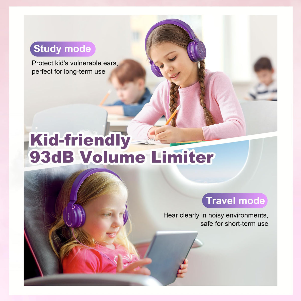 AILIHEN inline microphone on kids headphones supports clear class calls and learning