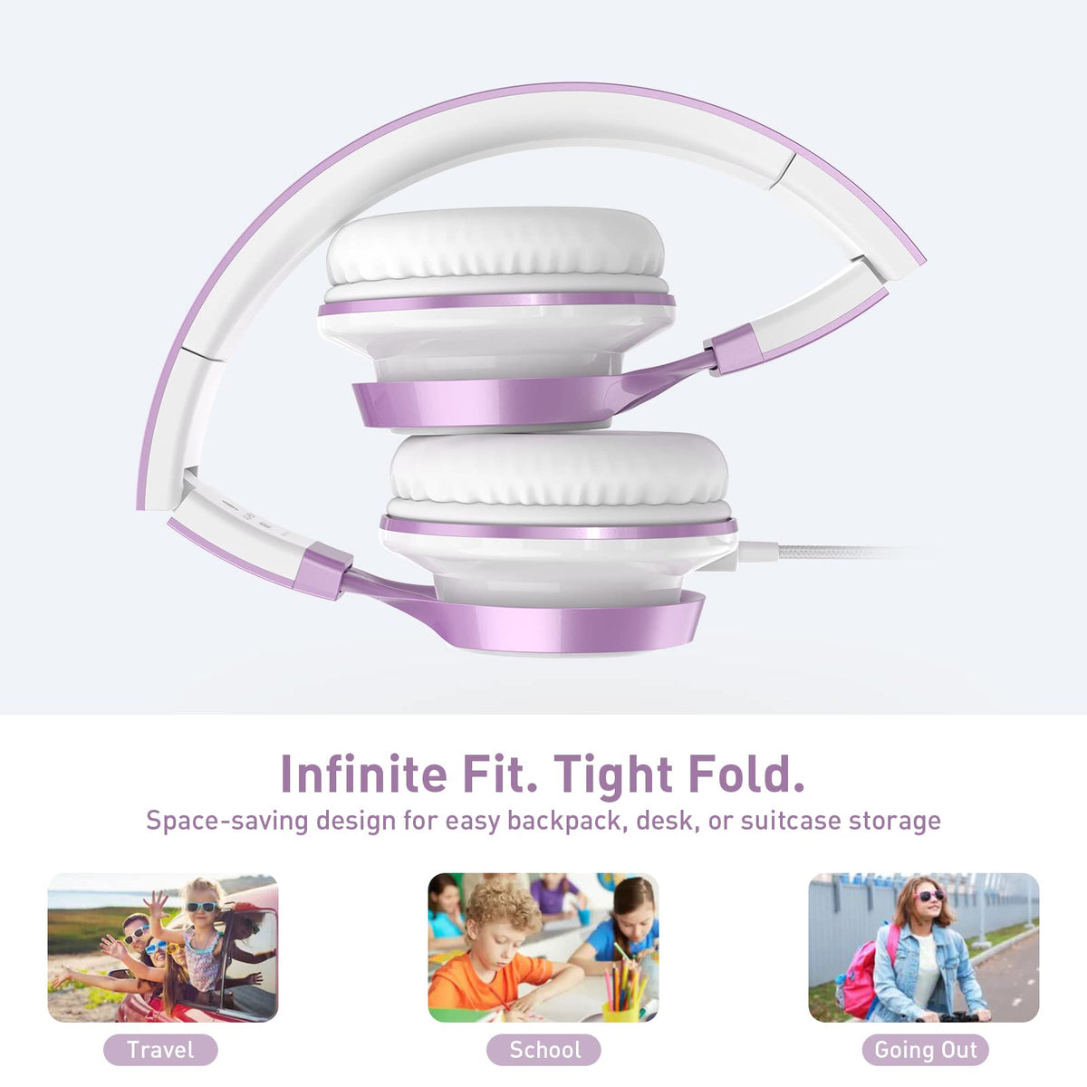 AILIHEN MS300 purple girl headphones 3-5mm jack compatibility