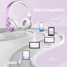 AILIHEN MS300 purple girl headphones nylon cable with microphone