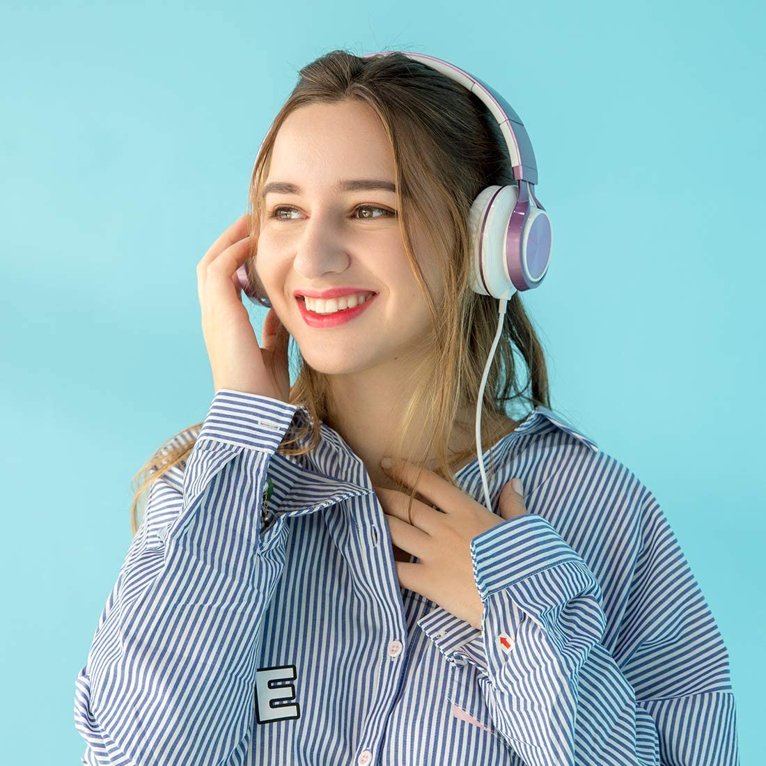 AILIHEN MS300 purple girl headphones travel friendly for school and home