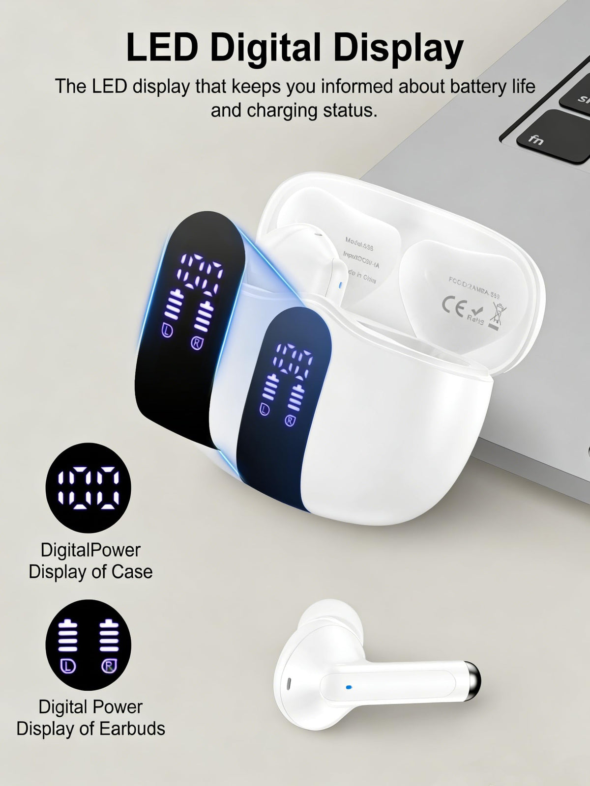 AILKIN earbud close-up showing texture and driver grille for rich sound