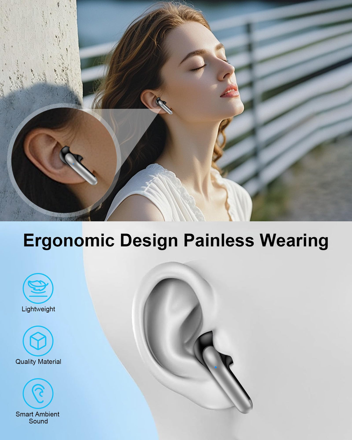 AILKIN Earbuds charging case with USB-C fast charging included in the box.