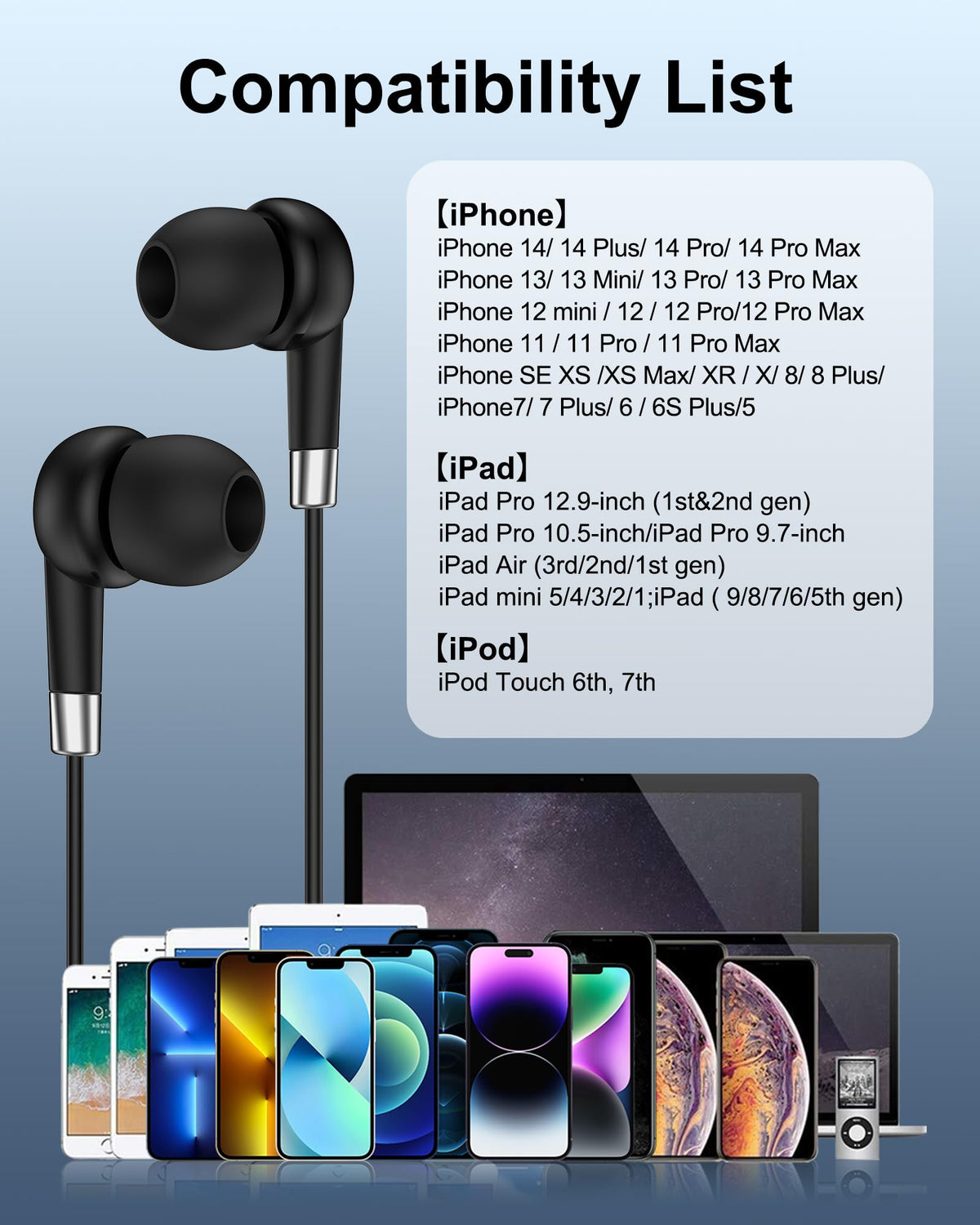 AILKIN Lightning Earbuds compatible with iPhone and iPad devices