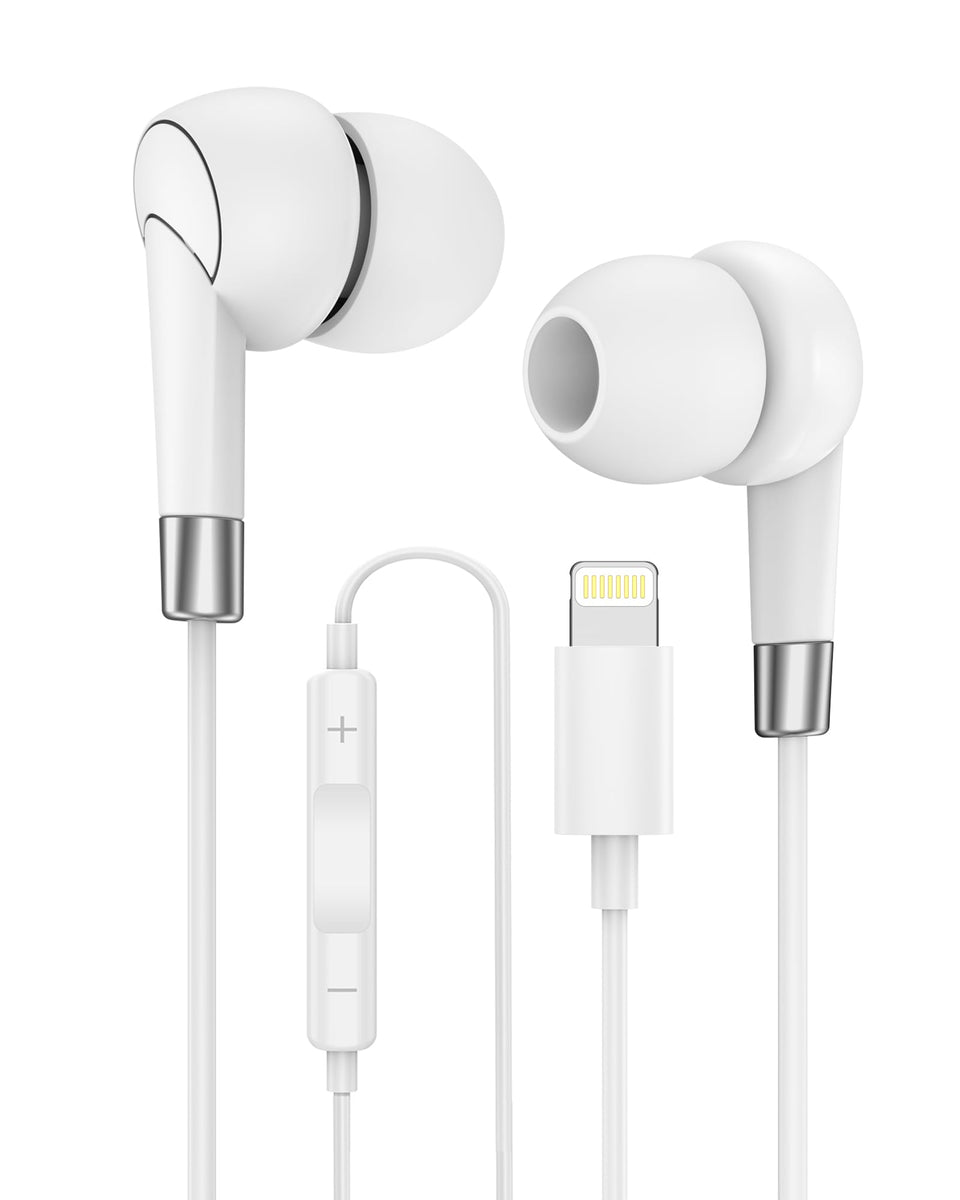 AILKIN Lightning Earbuds in-ear design for comfortable all-day wear during gym and commute.