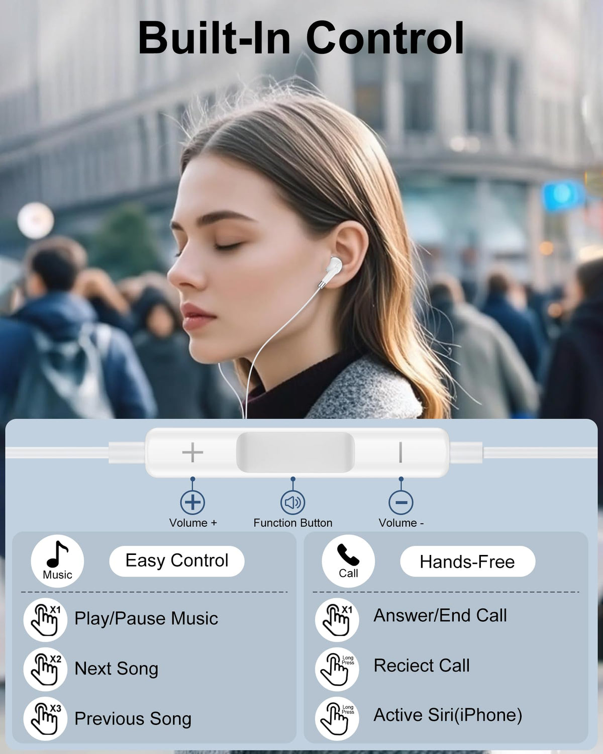 AILKIN Lightning Earbuds secure-fit design stays in place during workouts.