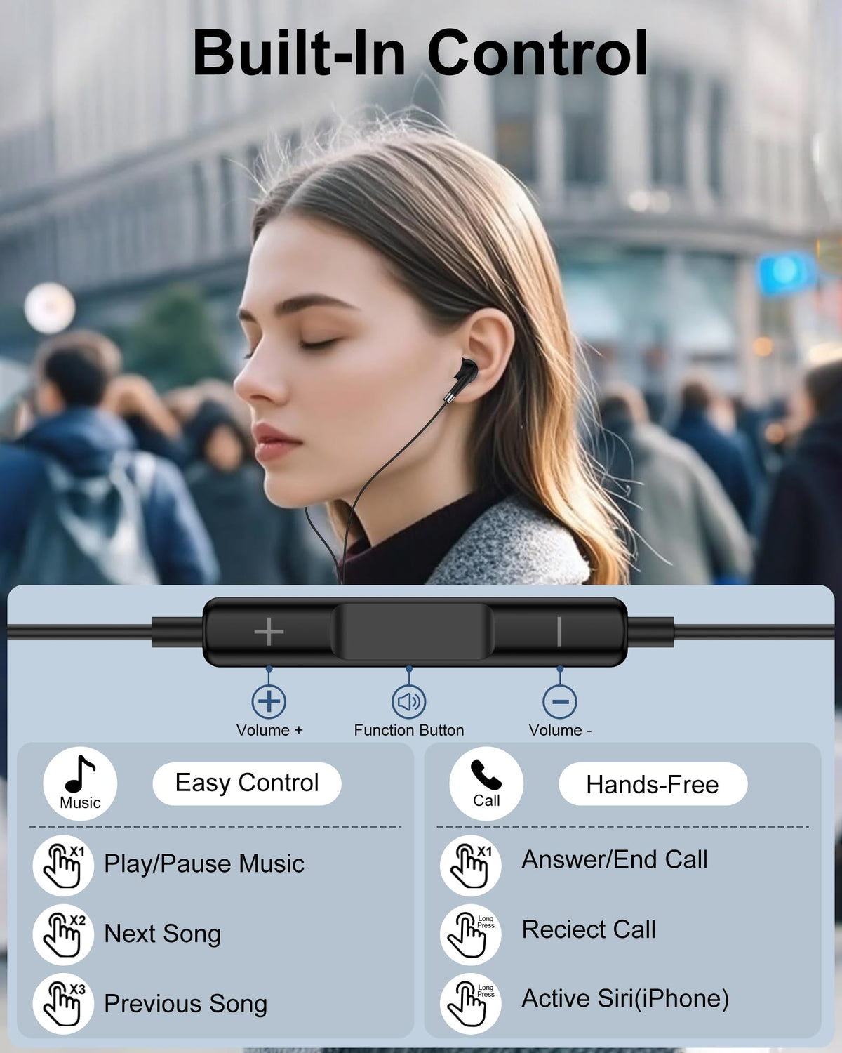 AILKIN Lightning Earbuds with soft silicone tips for all-day comfort