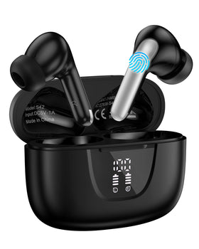 AILKIN Samsung Earbuds compatibility graphic shows broad device support and effortless pairing.