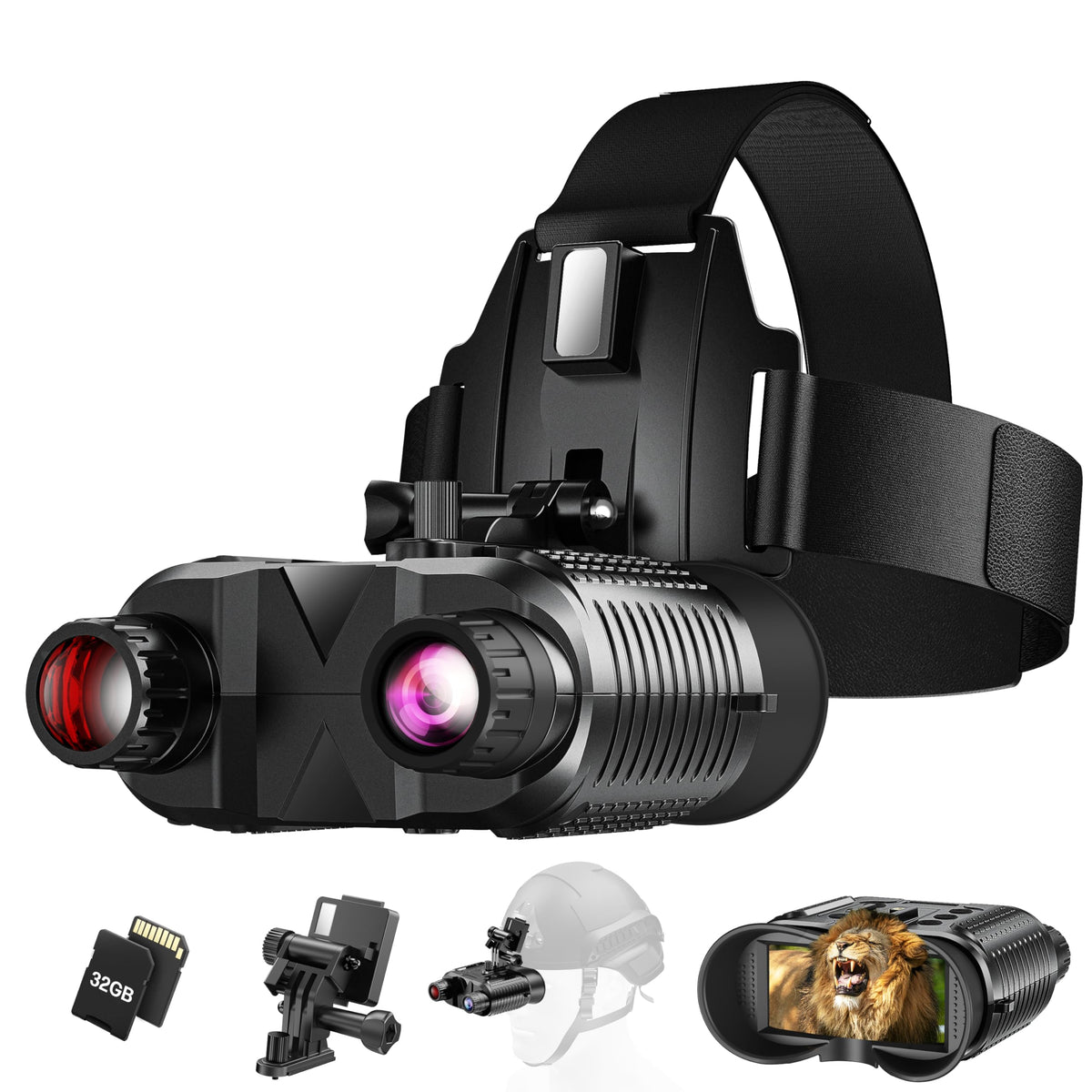 AILNJUC Night Vision Goggles with helmet mount for hands-free field use.