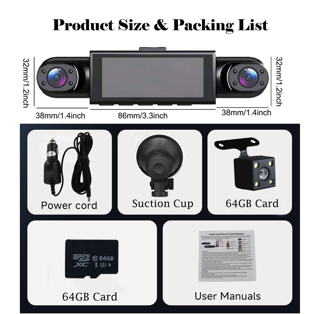 AILVKANG Y108WiFi+64G 64GB SD card included for immediate use.