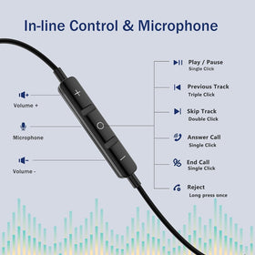 AILZPXX USB-C earbuds in ear design reduces ambient noise for clarity