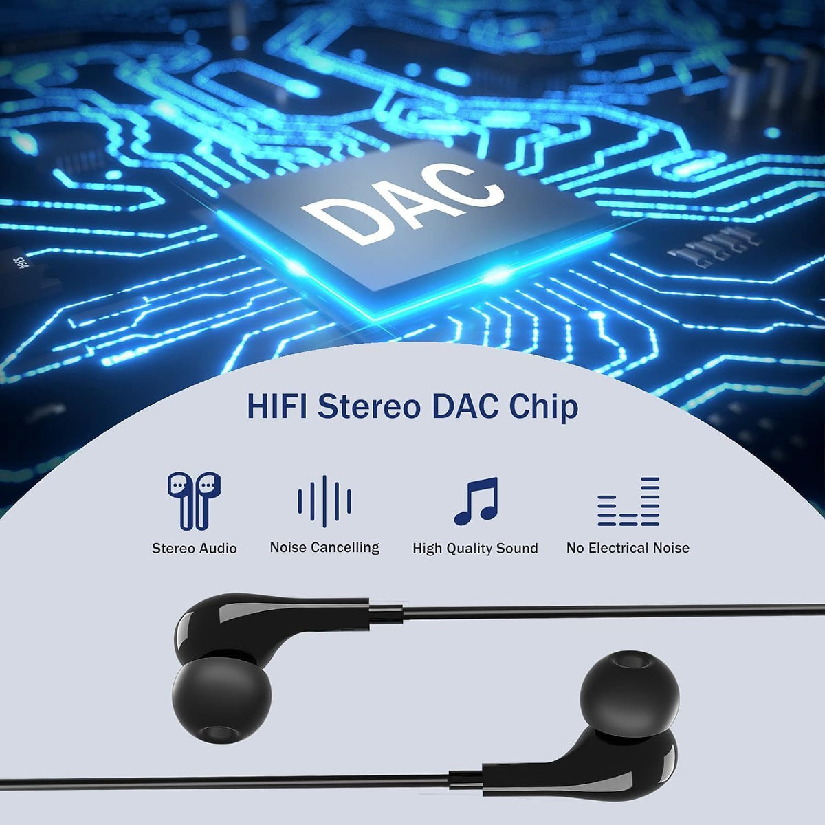 AILZPXX USB-C earbuds inline mic enables hands free calls