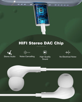 AILZPXX USB-C in-ear fit provides all-day comfort and clear sound