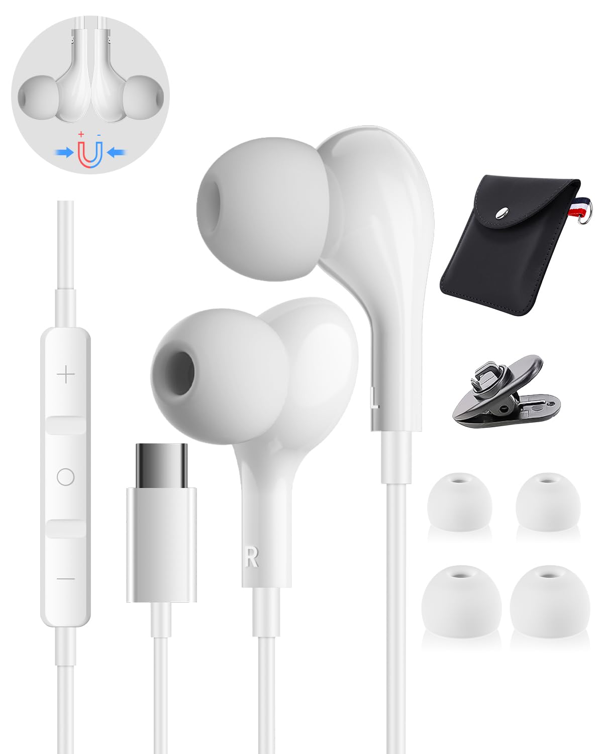AILZPXX USB-C headphones in packaging show durable build for travel
