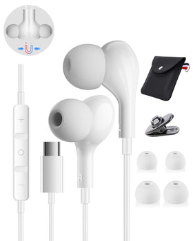 AILZPXX USB-C headphones in packaging show durable build for travel