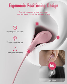 AILZPXX USB C headphones pink in-ear design for immersive listening.
