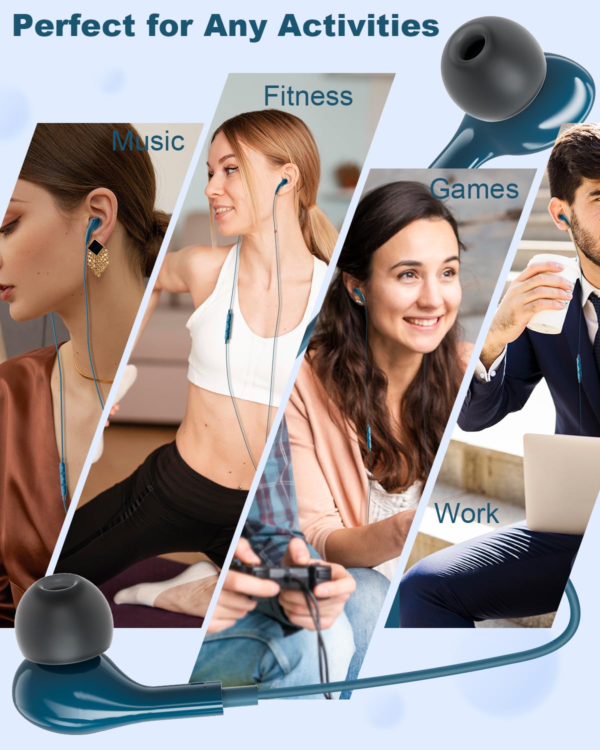AILZPXX USB-C headphones with spare tips for a personalized fit