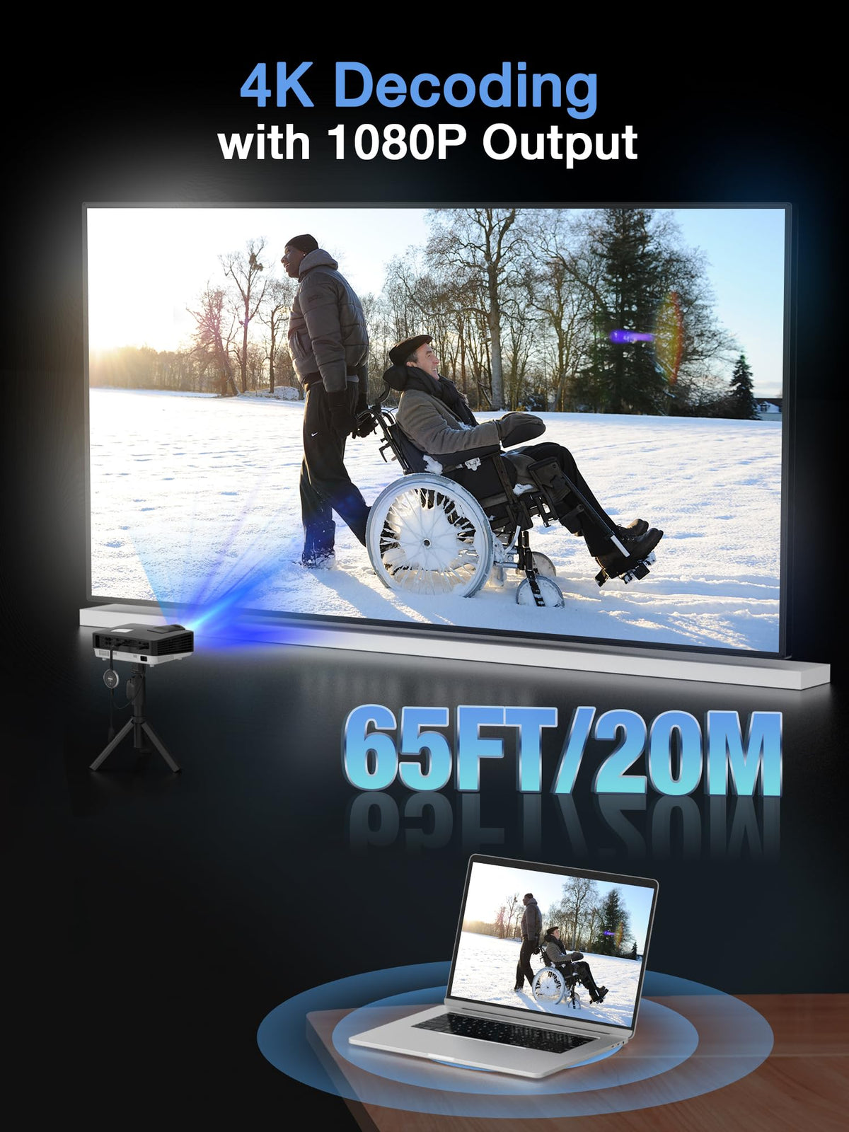 Aimibo AirPlay Miracast DLNA support enables seamless wireless casting.