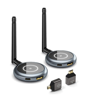 AIMIBO wireless HDMI extender enables 1x4 display setup across several TVs.