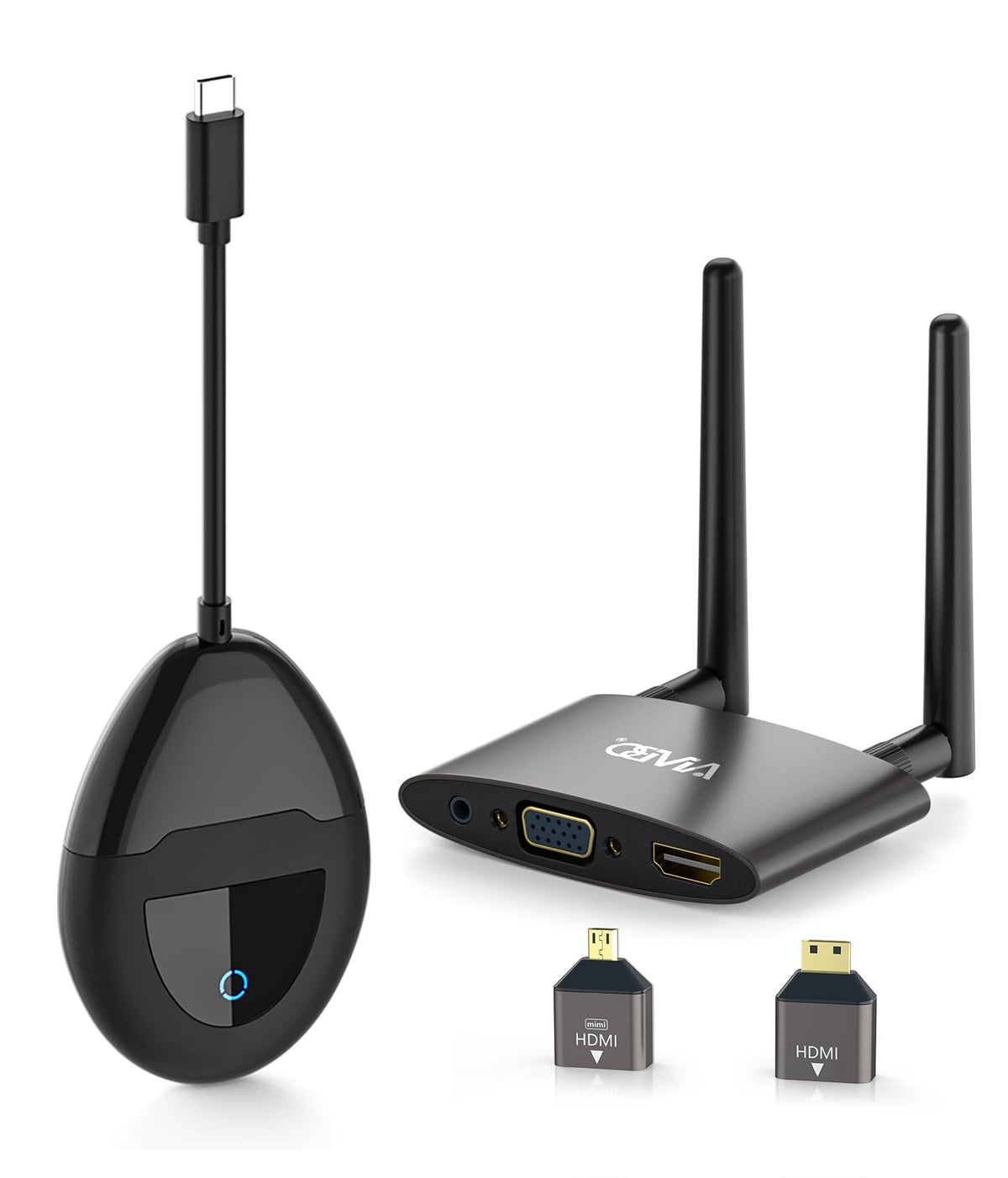 AIMIBO wireless HDMI transmitter enabling quick 4K streaming to a display.