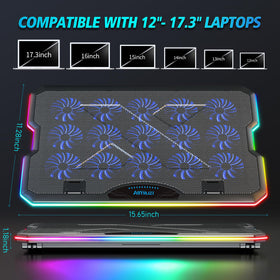 AIMIUZI cooling pad supports laptops up to 17.3 inches