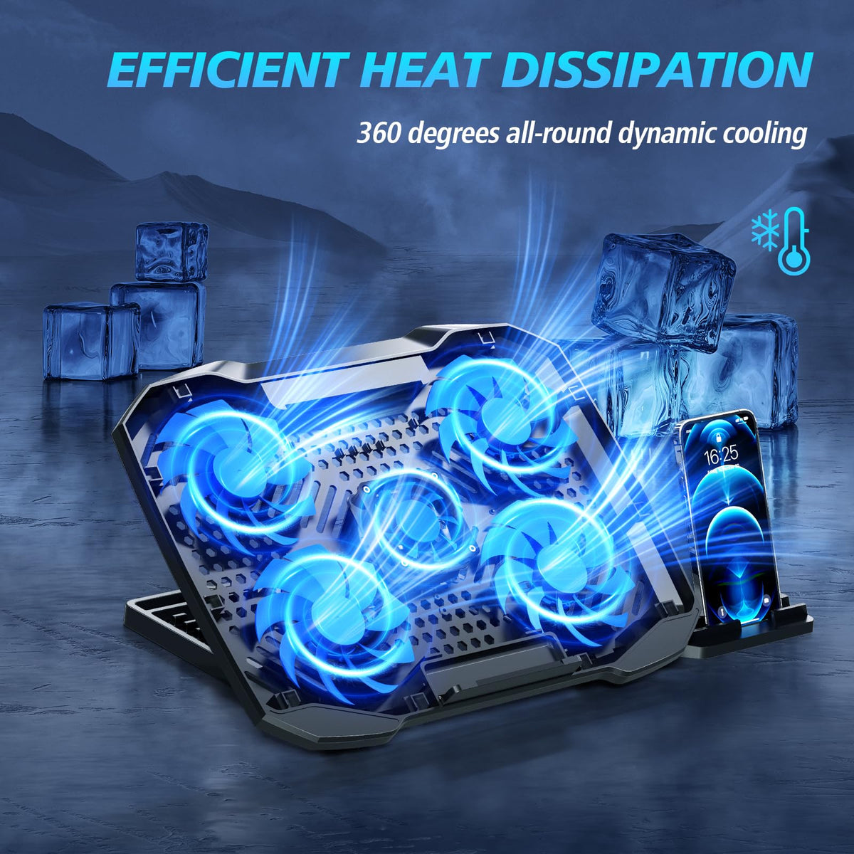 AIMIUZI cooling pad with adjustable stand for ergonomic viewing angles