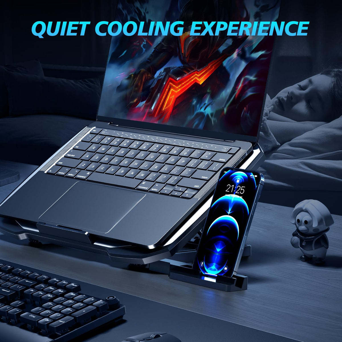 AIMIUZI laptop cooler with dual USB ports for extra connectivity