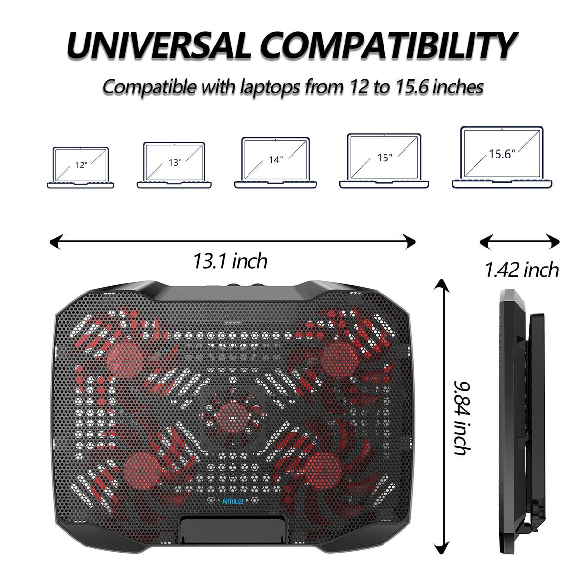 AIMIUZI wide compatibility suits 12–15.6 inch notebooks.